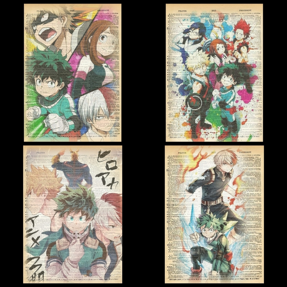 My Hero Academia Dictionary Book Page Art Decor